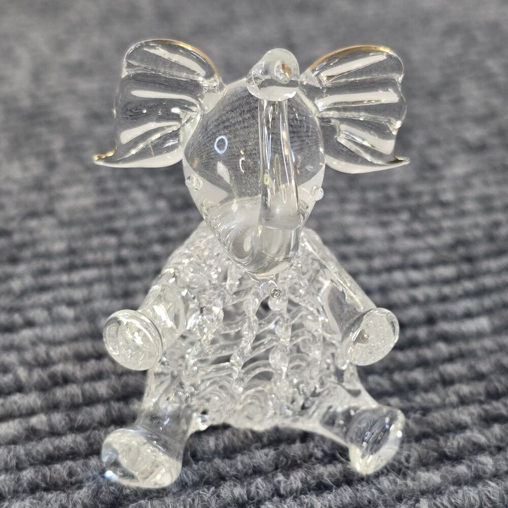 Miniature Elephant Glass Figure Sculpture Pier 1 Imports Keyara 2.5 Inches